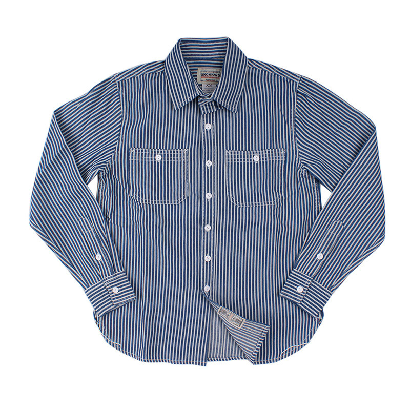 Men's Casual Shirts Men's Leisure Railway Retro Long sleeved Western Worker Shirt Slim Fit 230408