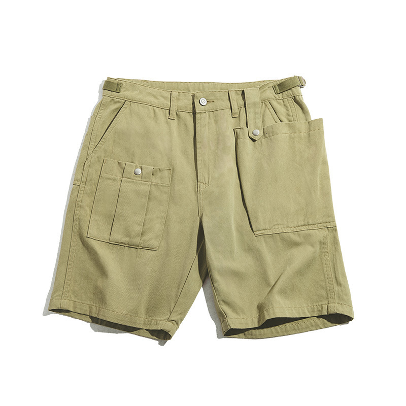 Men's Shorts Maden Big Pocket P37 Overalls Shorts Men's Ami khaki Casual Five Point Pants American Vintage Solid Men's 230408