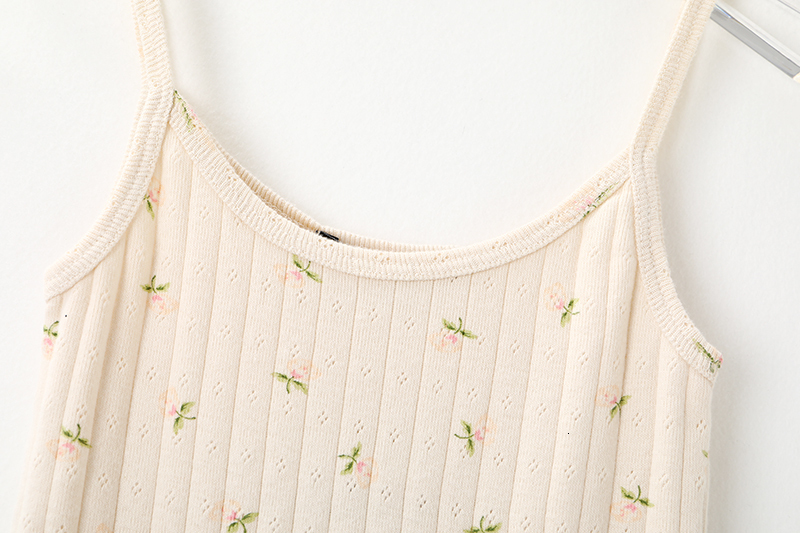 Camisoles Tanks PUWD Slim Girls Y2K Sweet Floral Tank Tops Summer Fashion Ladies Vintage Short Tops Cute Women Chic Top Holiday Streetwear 230420