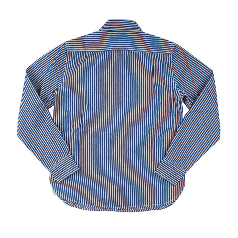 Men's Casual Shirts Men's Leisure Railway Retro Long sleeved Western Worker Shirt Slim Fit 230408