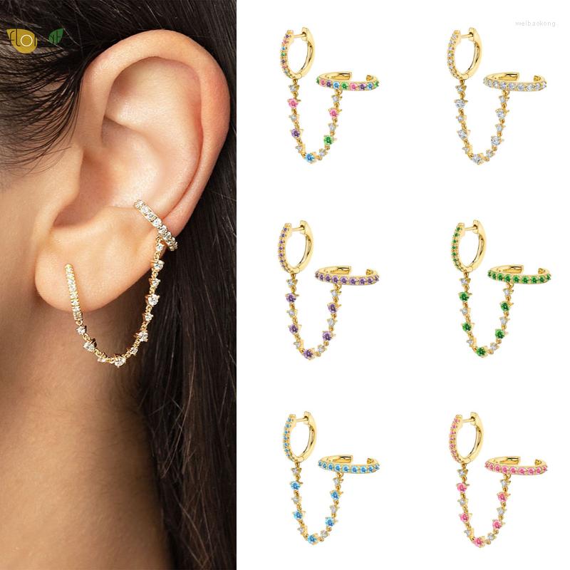 Hoop Earrings YUXINTOME 1PC 925 Sterling Silver Ear Needle Colorful Zircon Chain Tassel For Women Two Holes Earring Jewelry A45
Hoop Earrings YUXINTOME 1PC 925 Sterling Silver Ear Needle Colorful Zircon Chain Tassel For Women Two Holes Earring Jewelry A45