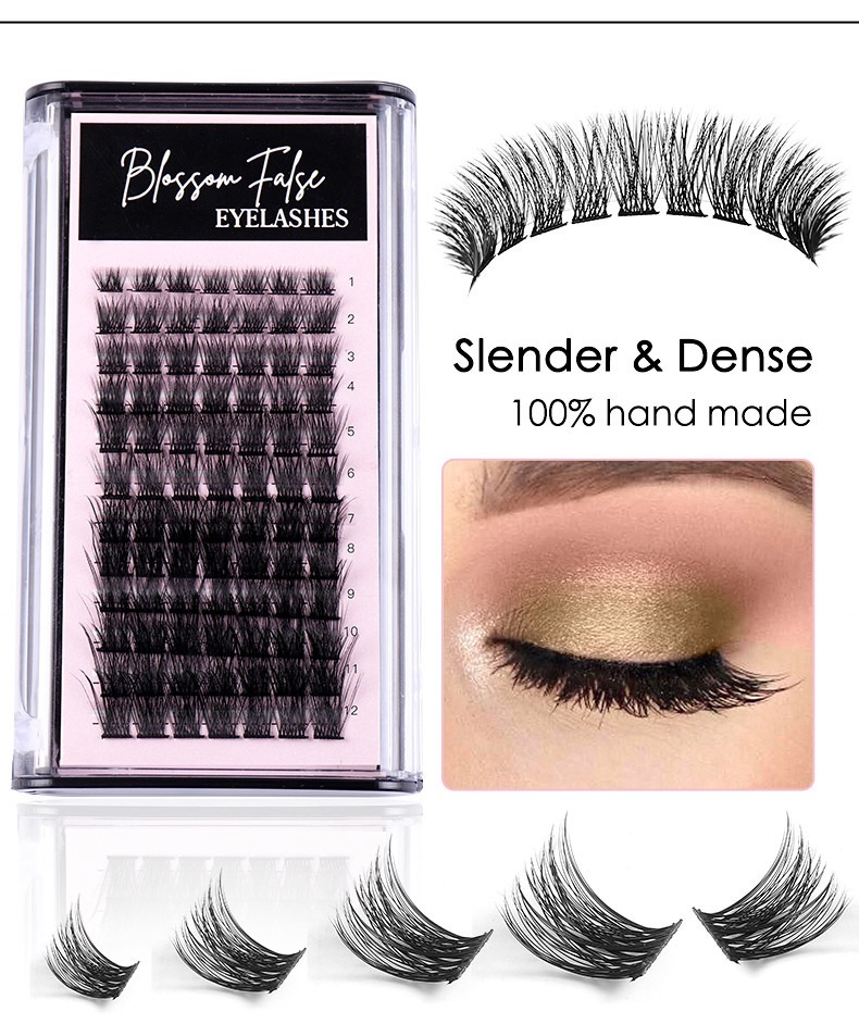 Hand Made Reusable 84 Clusters DIY Segmented Eyelashes Extensions Slender & Dense Natural Grafted Lashes Mink Individual Eyelashes DHL