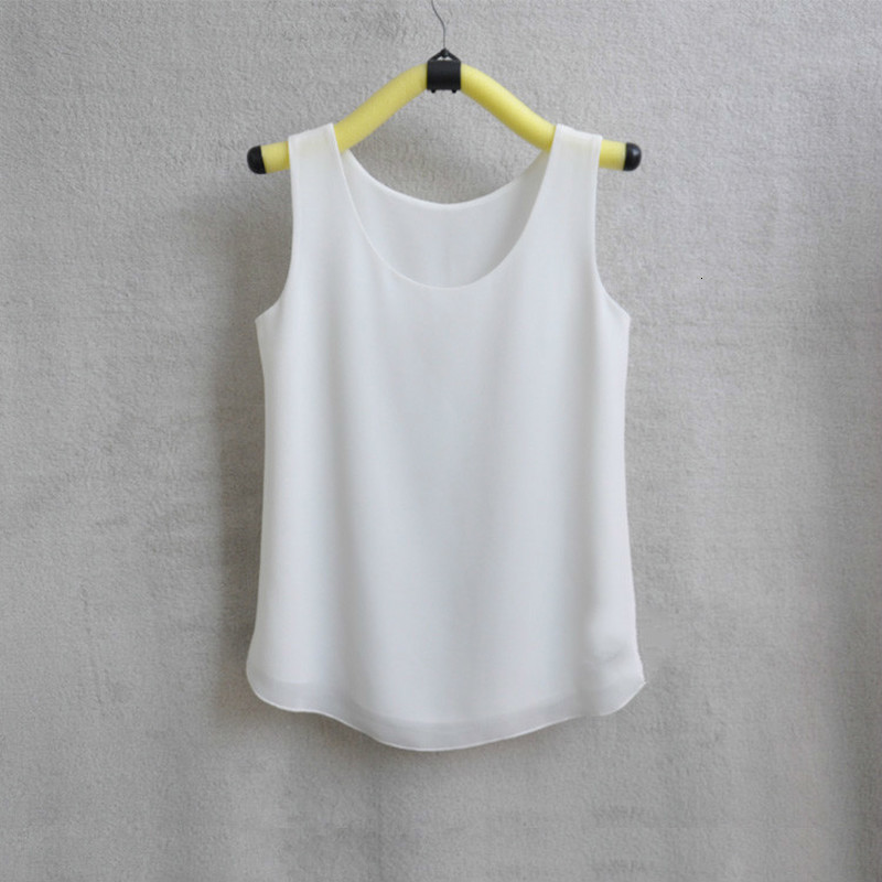 Camisoles Tanks Woherb Summer Chiffon Blouse 31 Colors Sleeveless Vest Women Casual Loose Tops Not Perspective Shirt Ladies Solid Blusas 21432 230420