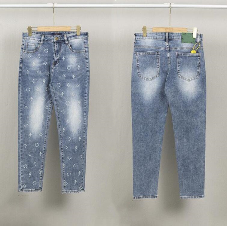 23SS NEW Men's Jeans high street fashion brand men Designer Jeans Ripped Biker Slim Fit Motorcycle Denim jean