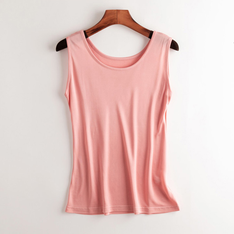 Camisoles Tanks 50% Pure Silk Tank top undershirt women sleeveless top shirt vest camisoles summer bottoming mujer 230420