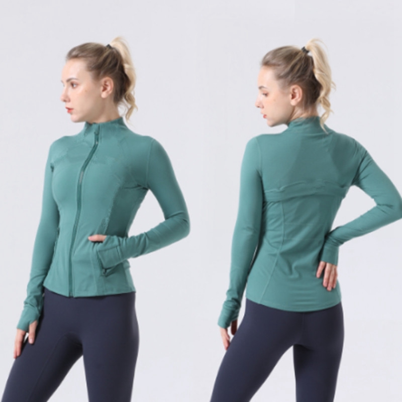 Yoga suit jacket women's top sports running tight standing neck zipper cardigan jacket