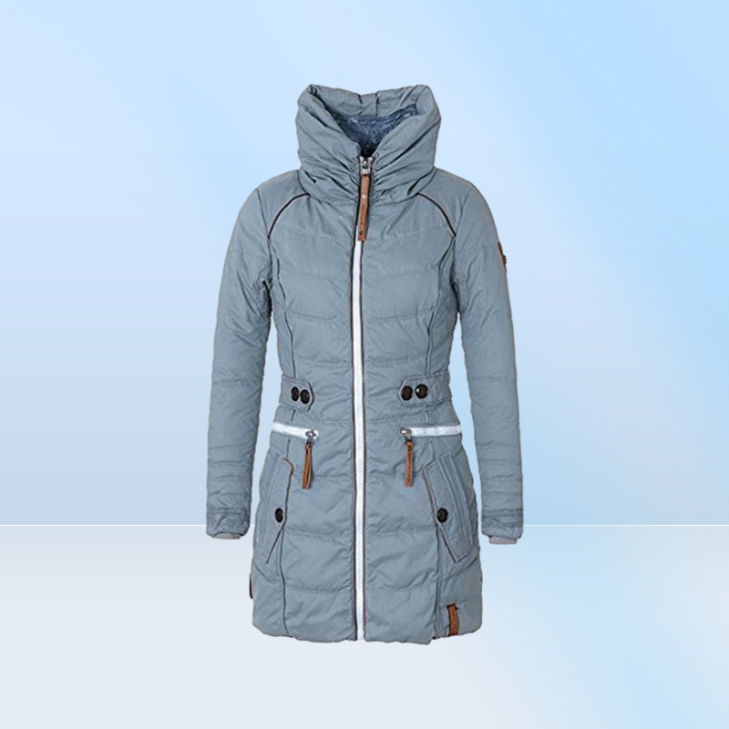 Women039s Down Parkas Women Fur Cotton Padded Coat Long WinterThick Fleece Warm Turtleneck Parka Female Jacket Outwear Fashio7716061