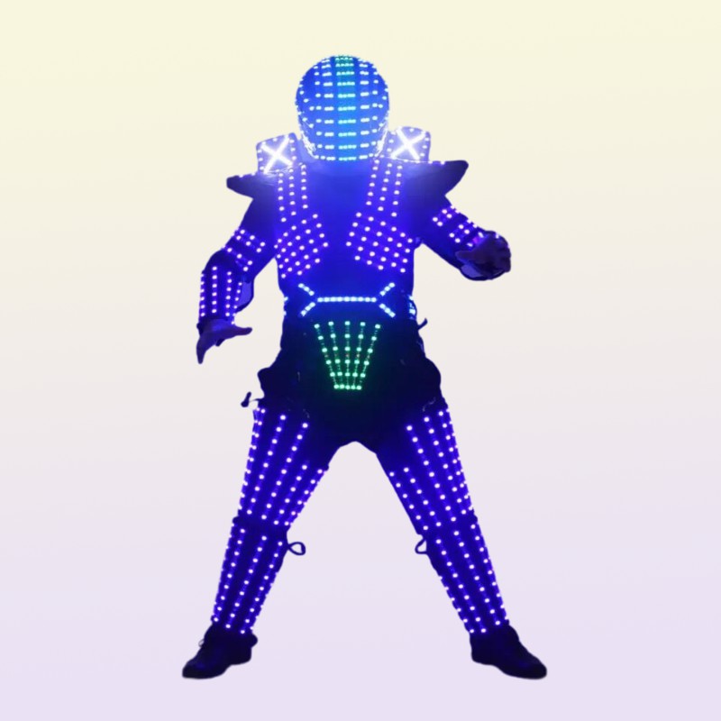 RGB Color LED Growing Robot Suit Costume Men LED Luminous Clothing Dance Wear For Night Clubs Party KTV Supplies4395873