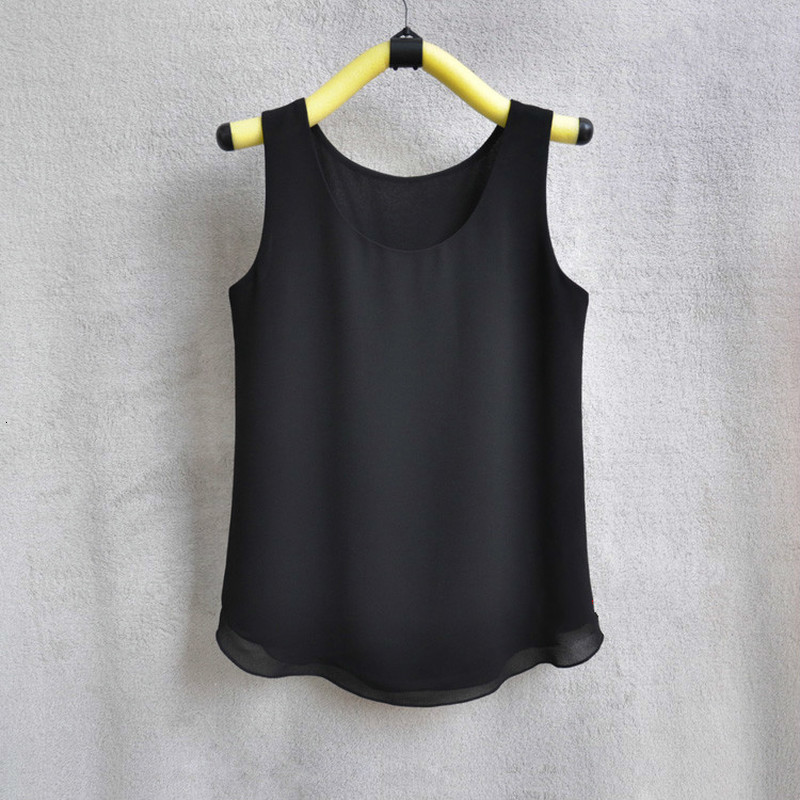 Camisoles Tanks Woherb Summer Chiffon Blouse 31 Colors Sleeveless Vest Women Casual Loose Tops Not Perspective Shirt Ladies Solid Blusas 21432 230420