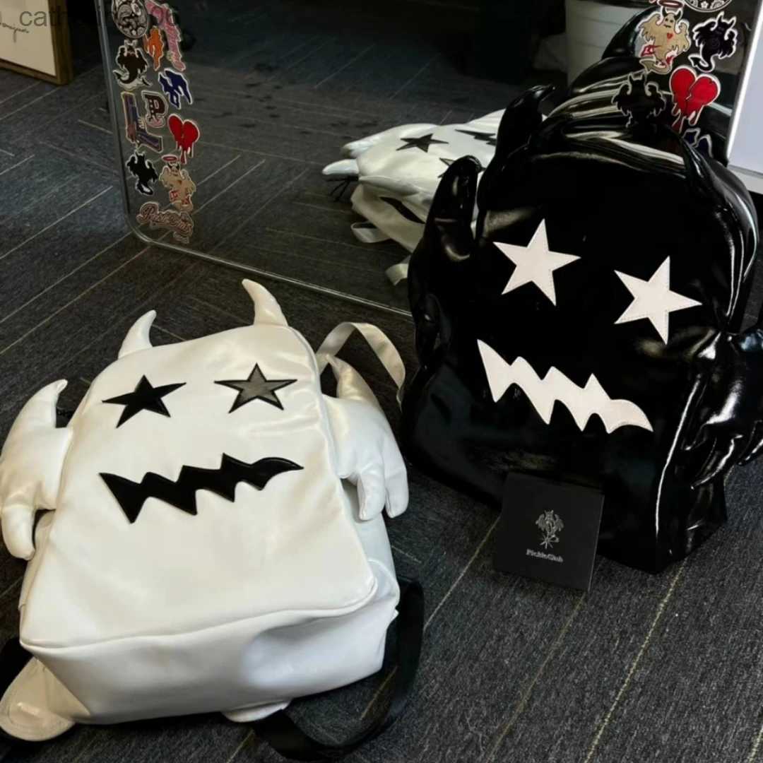 Backpacks Y2k Backpack Cool Devil Boys Girls School Books Bags Large Capacity Laptop Backpacks Vintage Harajuku Soft Rucksack for StudentL231108