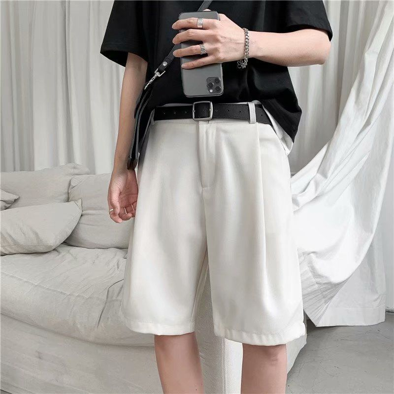 Men's Shorts Summer casual shorts men's fashion solid color business dress shorts men's street clothing loose fitting British style sui