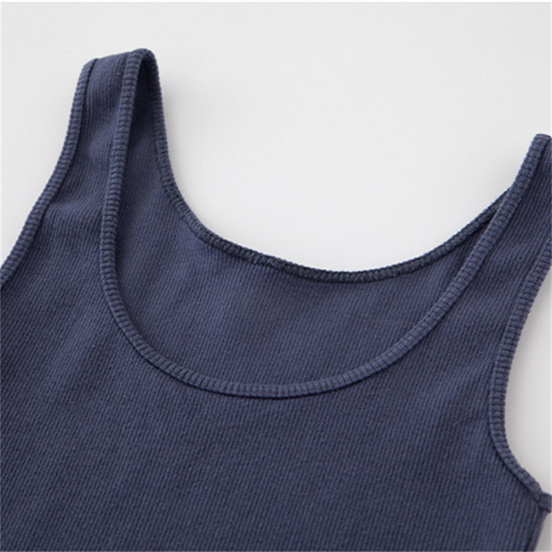 Camisoles Tanks PUWD Vintage Women Soft Cotton Slim Tank Summer Fashion Ladies Sleeveless Solid Short Tops Girls Chic Streetwear Top 230420