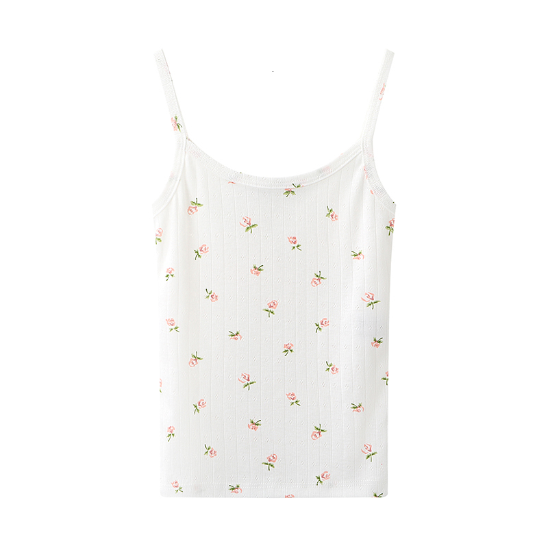 Camisoles Tanks PUWD Slim Girls Y2K Sweet Floral Tank Tops Summer Fashion Ladies Vintage Short Tops Cute Women Chic Top Holiday Streetwear 230420