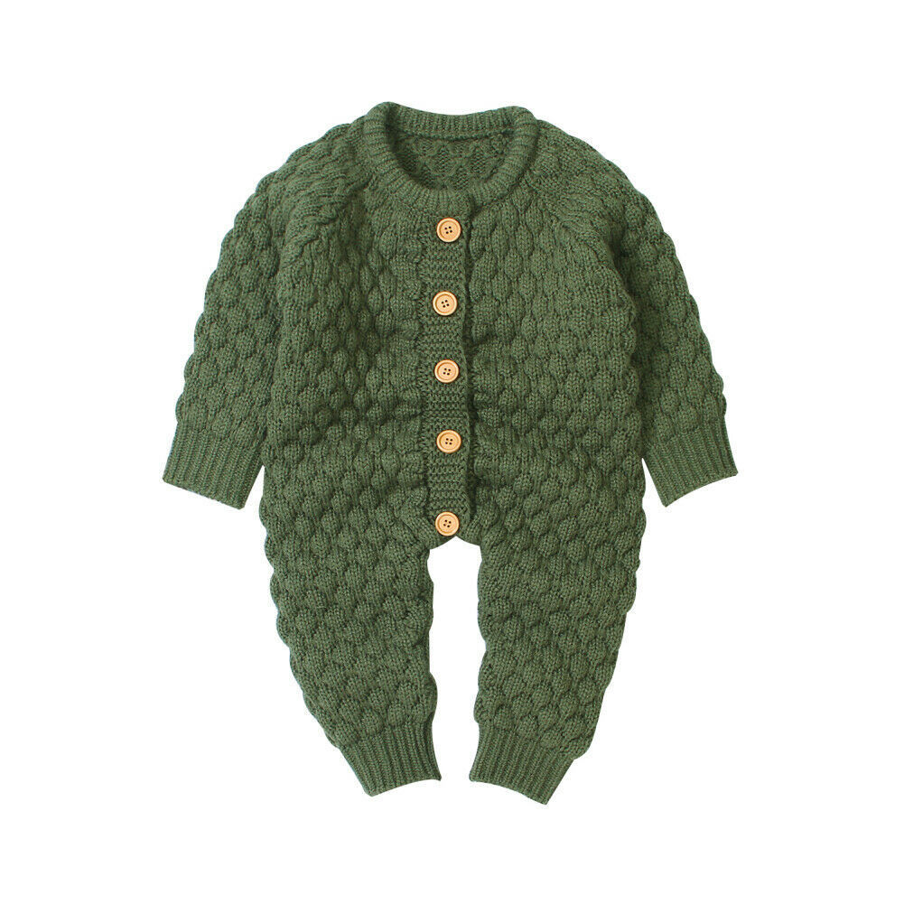 Rompers Autumn Winter Infant Baby Girl Boy Warm Clothes Knitted Sweater Romper Overall Outfit Clothing 230418