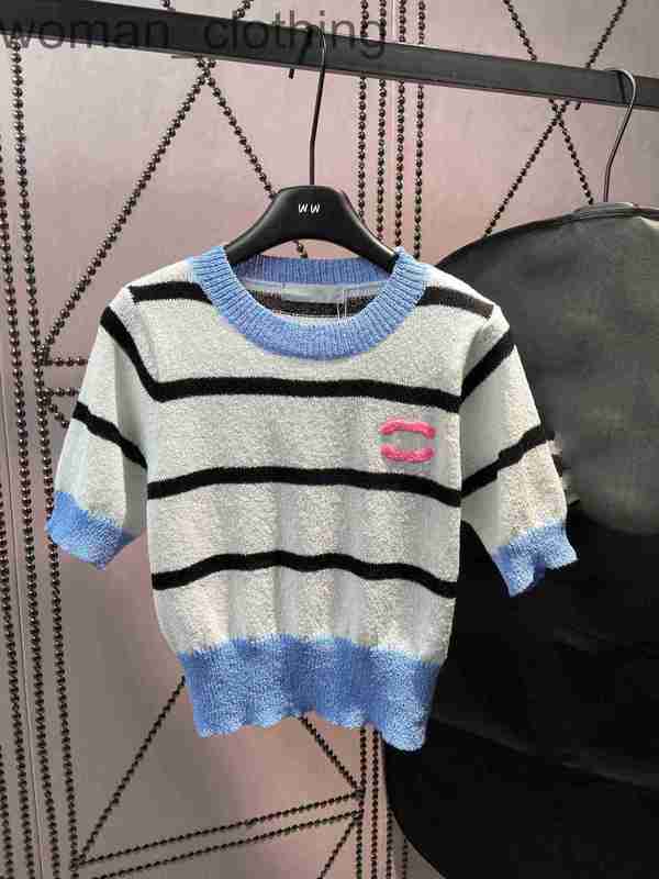 Women's T-Shirt Designer23ss Womens designer clothes women tee tops Round neck Color matching fringe Knitted short sleeve T-shirt top High quality 8YNW, 19
Women's T-Shirt Designer23ss Womens designer clothes women tee tops Round neck Color matching fringe Knitted short sleeve T-shirt top High quality 8YNW, 19