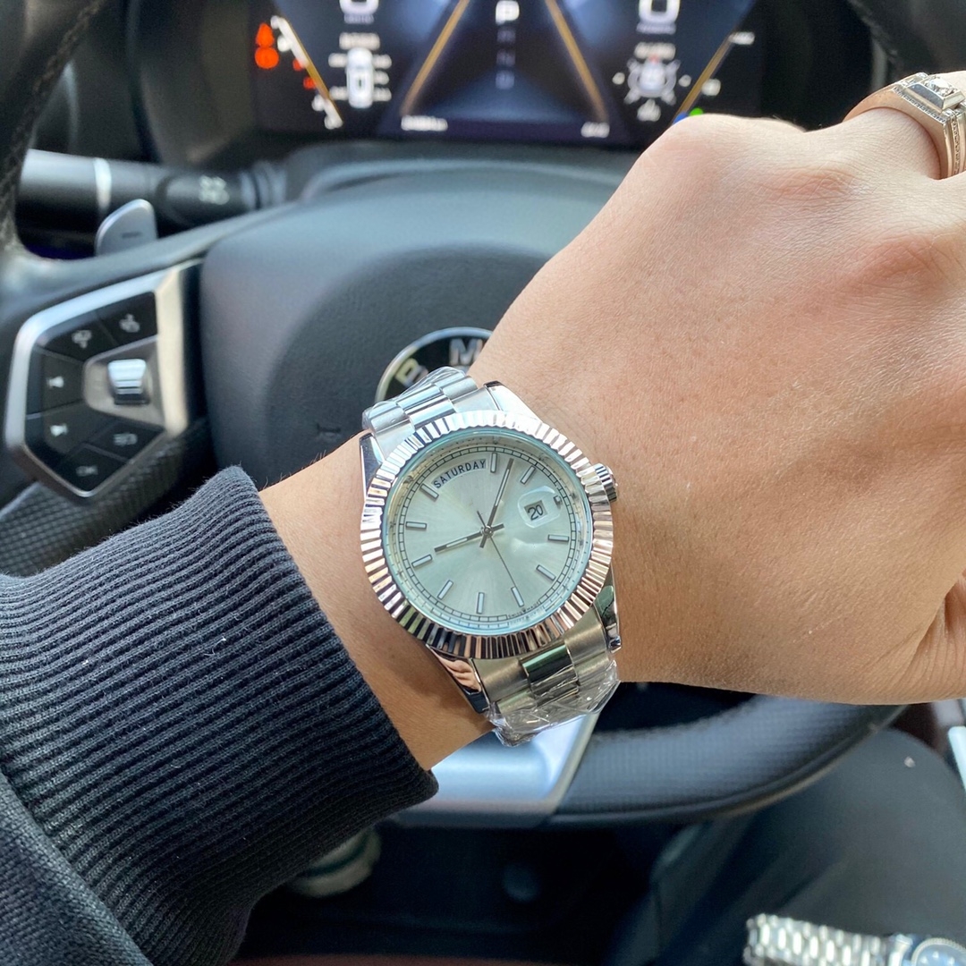 2023 Brand classic day-date 41mm Men's automatic sports watches quartz movement luminous face refined stainless steel Wristwatches a55
2023 Brand classic day-date 41mm Men's automatic sports watches quartz movement luminous face refined stainless steel Wristwatches a55