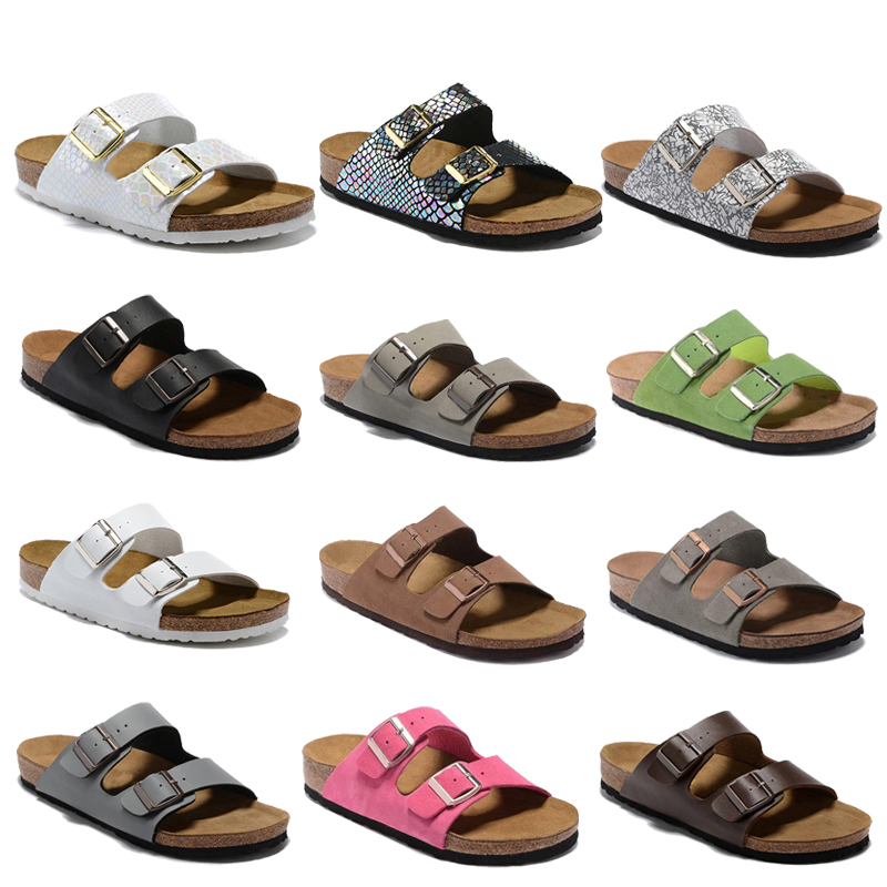 Slipper Designer Flat Cork Sandals Women Men Slides Beach Sliders Mules Double Buckle Nubuck Leather s Casual Shoes Size 35-46 Z250228