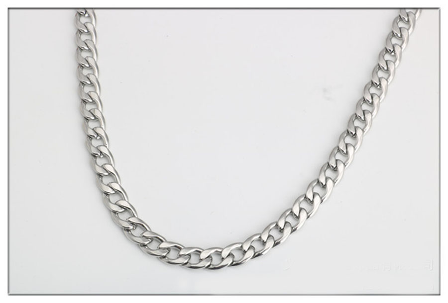 Stainless Steel Cuban Chain Necklace For Men Women Hip Hop Silver Thick Chain Necklaces Curb Link Chain Necklace Trend Jewelry 3Mm 5Mm 7Mm 9Mm