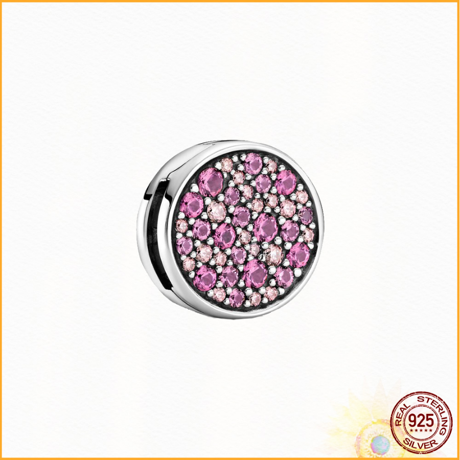 2025 925 Sterling Silver Blue Heart Clip Charm I Suitable for Primitive Reflect Bracelet Women' Jewelry Gift Free Delivery