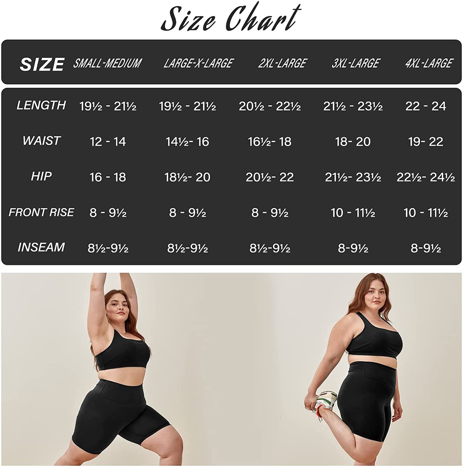 Womens Shorts HIGHDAYS 3 PackSize 8 " Bicycle High Waist Black Pregnant Yoga 2X 3X 4X 230408