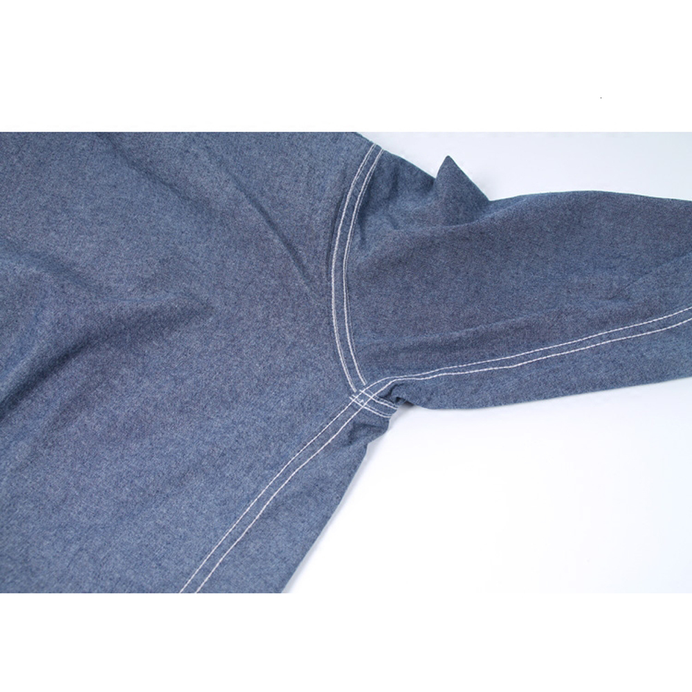 Men's Casual Shirts World War II Reproduction Vintage US Navy Denim Chambray Work Shirt Men's Deadly Practical 230408