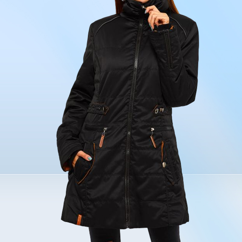 Women039s Down Parkas Women Fur Cotton Padded Coat Long WinterThick Fleece Warm Turtleneck Parka Female Jacket Outwear Fashio7716061