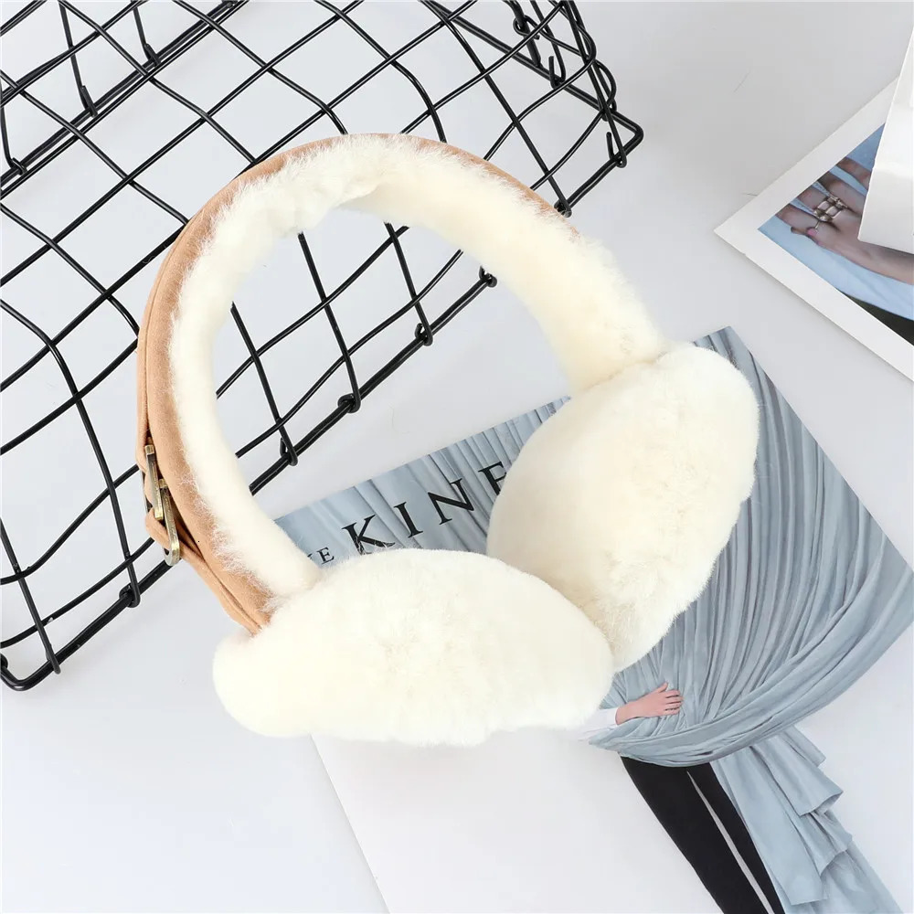 Ear Muffs Unisex Winter Warm Shearling Wool Earmuffs Ear Earflap Plush Earmuff Girls Ladies Women Hairbands Ear Muffs Ear Warmer 231107