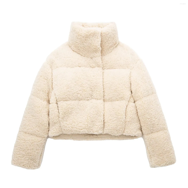 Women's Trench Coats Fleece Jacket Women Fashion Lady Long Sleeves Beige Faux Fur High Street Fall Winter Coat Warm Female Top