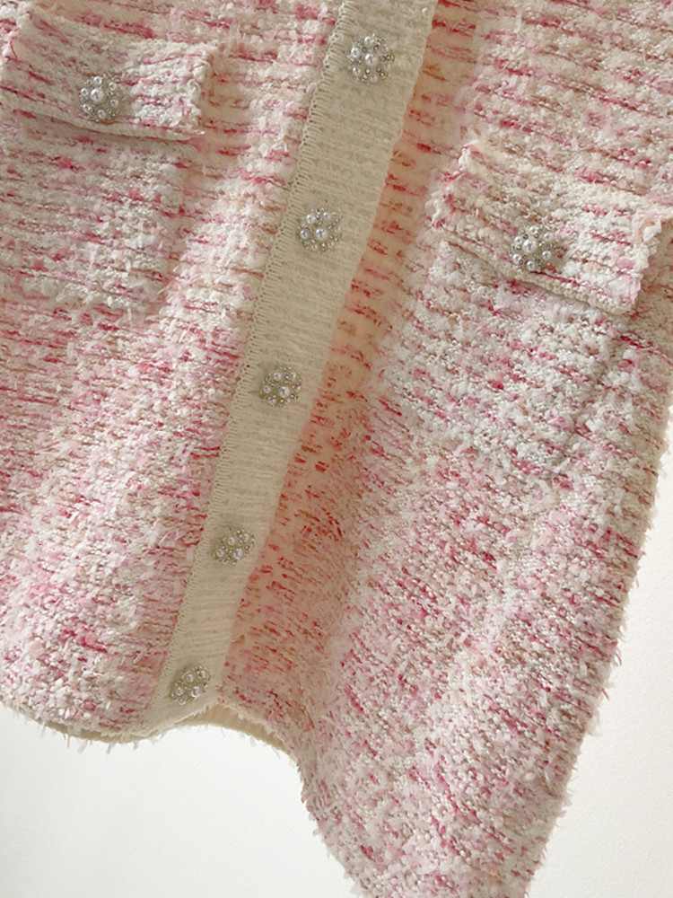 Casual Dresses Women's U-neck knitted mini dress short sleeved women's white pink mixed single chest short shirt pocket 230408