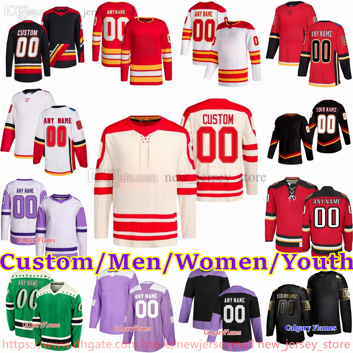 New Ice Hockey 11 Mikael Backlund Jersey Stitch 28 Elias Lindholm Jacob Markstrom Jonathan Huberdeau Dillon Dube Andrew Mangiapane Nazem Kadri Jerseys Home away