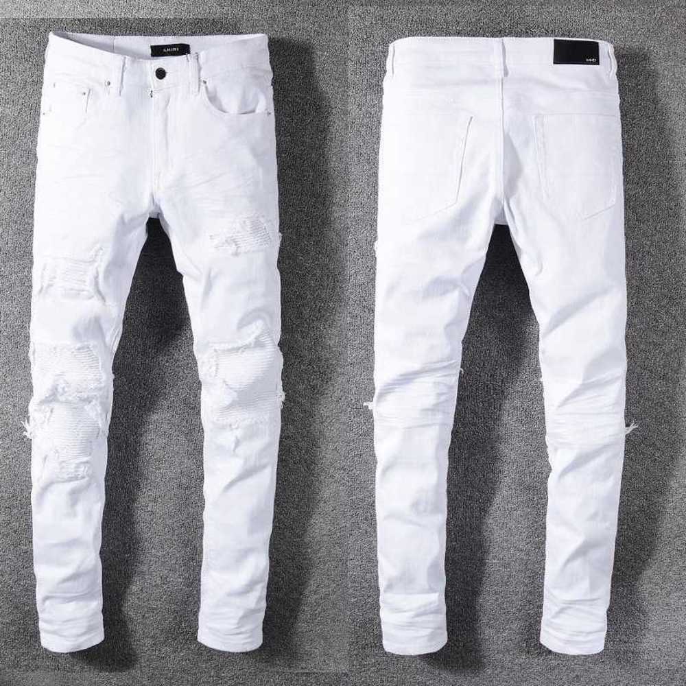 Hole Jeans Designer Fashion Pants Cool Stylish Leisure Ripped Brand amirly Patch White Elastic Slim Men's Fit LFK8
Hole Jeans Designer Fashion Pants Cool Stylish Leisure Ripped Brand amirly Patch White Elastic Slim Men's Fit LFK8