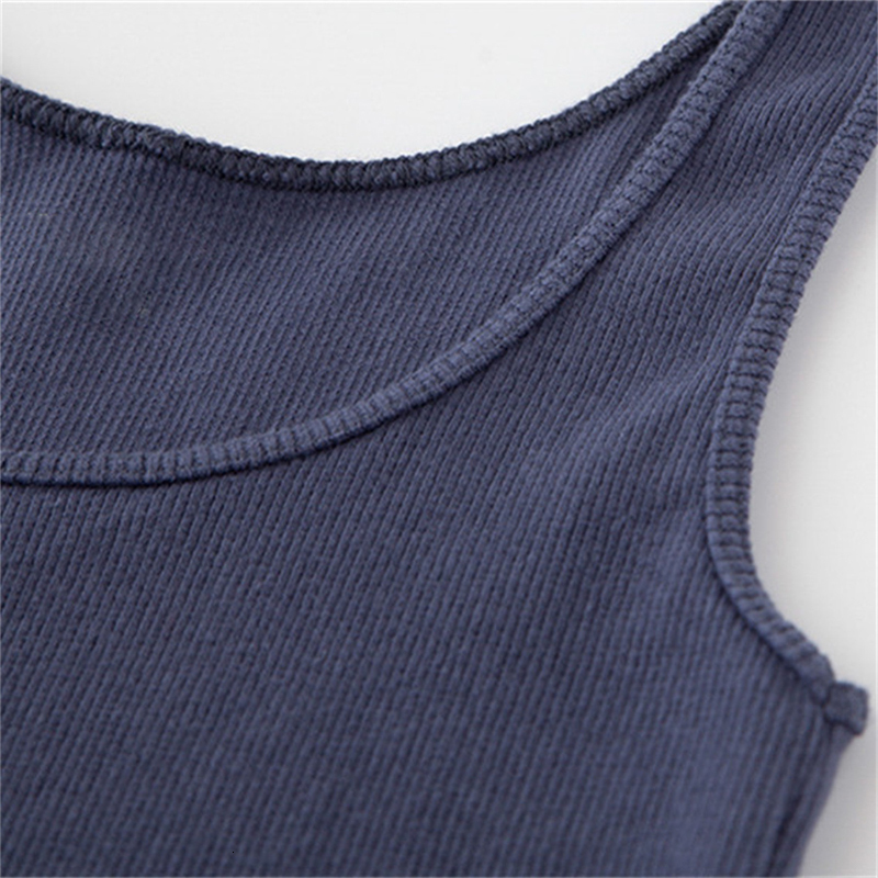 Camisoles Tanks PUWD Vintage Women Soft Cotton Slim Tank Summer Fashion Ladies Sleeveless Solid Short Tops Girls Chic Streetwear Top 230420