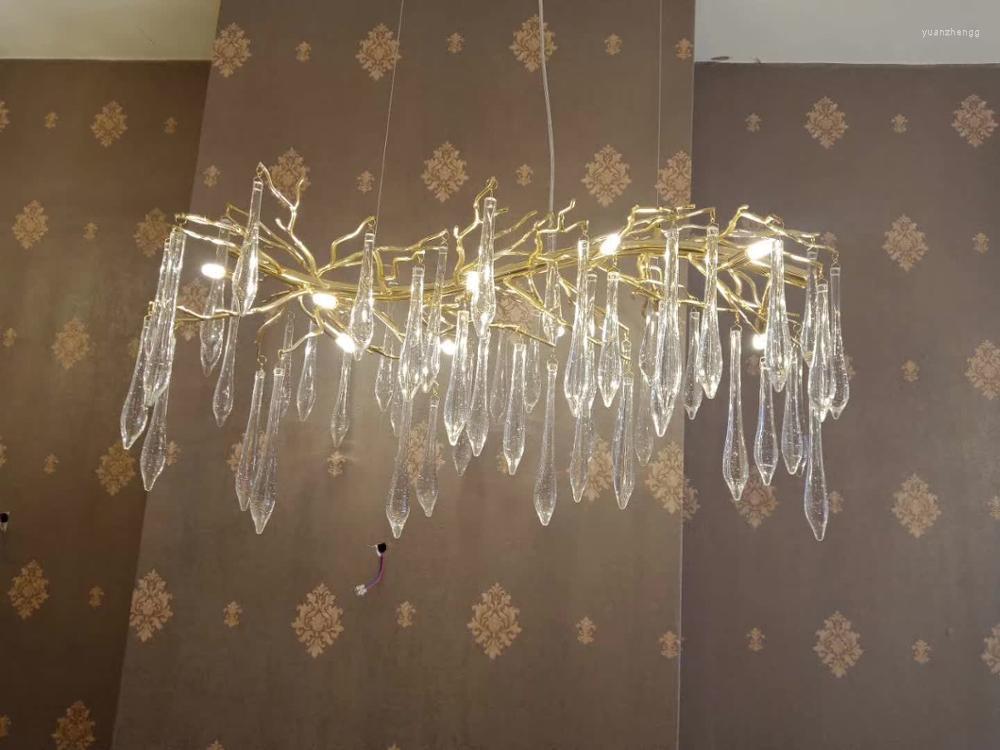 Crystal Chandelier French Lamp Living Room LED Tree Branch Decoration El Restaurant Lights