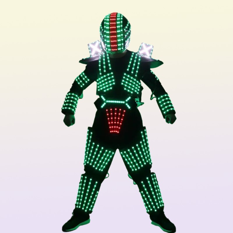 RGB Color LED Growing Robot Suit Costume Men LED Luminous Clothing Dance Wear For Night Clubs Party KTV Supplies4395873