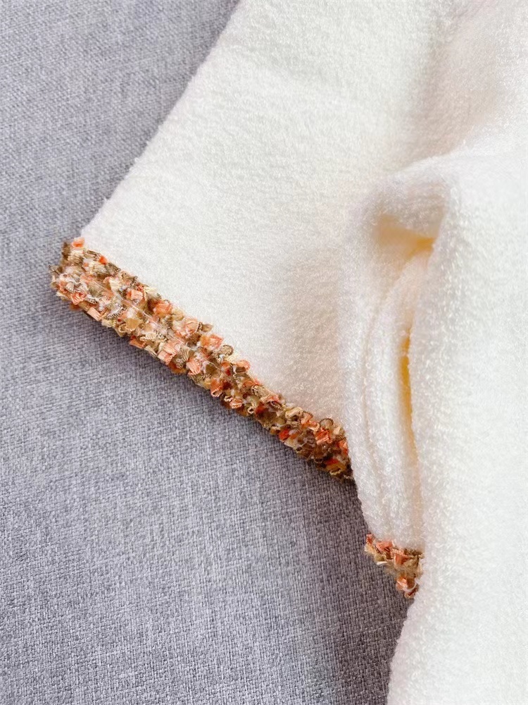 Casual Dresses Spring MAJ * Polo Collar Button Knit Skirt Women's Contrast Decoration and Edge Gold Button miniskirt 230408