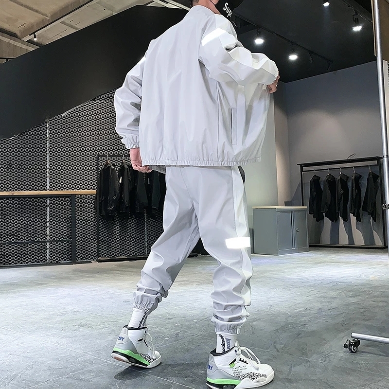 Men's Tracksuits men's casual set Harajuku Autumn men's jogging sportswear hip-hop street clothing solid jacketpants 2-piece sportswear