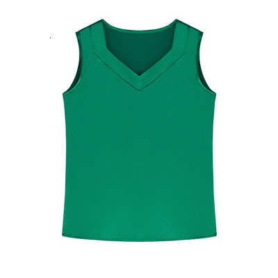 Camisoles Tanks Summer Korean Fashion Silk Tank Top Women Satin Office Lady Tank Top Solid Loose Green Tops for Women 230413