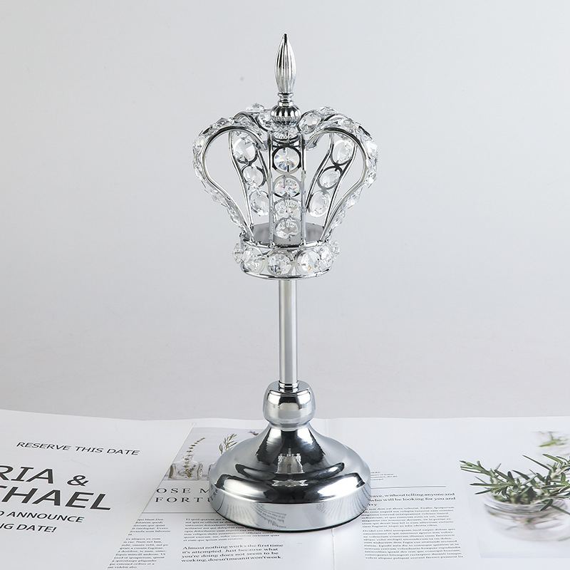 Home Decor Crown Crystal Candle Holders for wedding party decorations