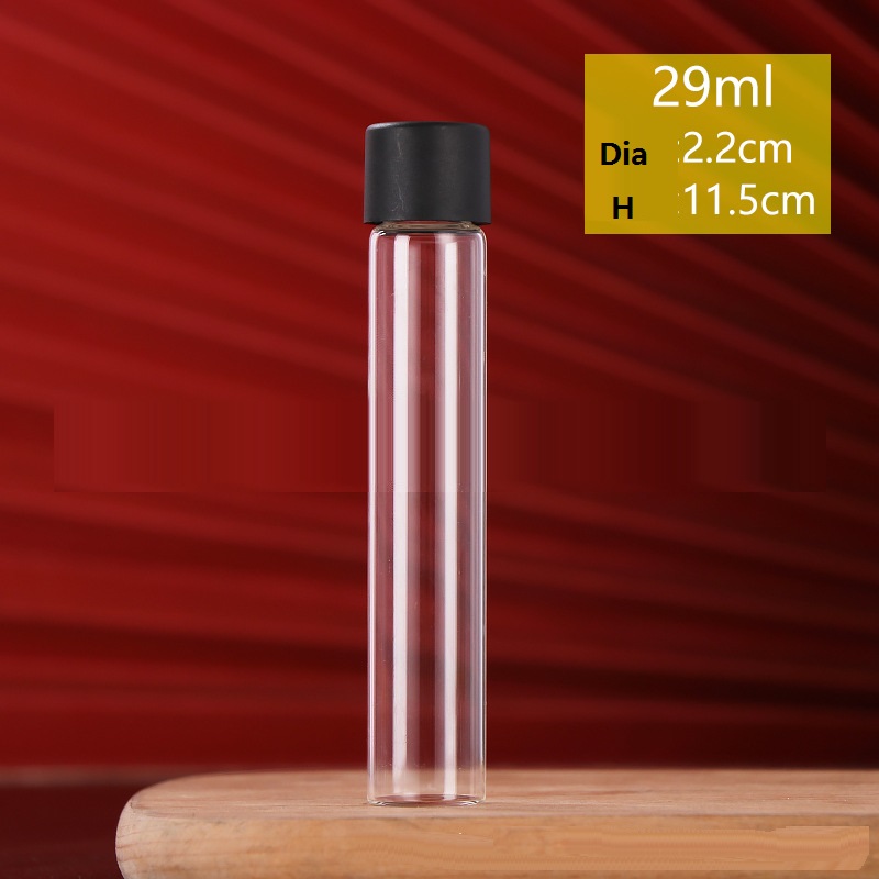 pre roll tube 120MM 115mm GLASS TUBE WITH CHILD RESISTANT BLACK CAP GLASS TUBES