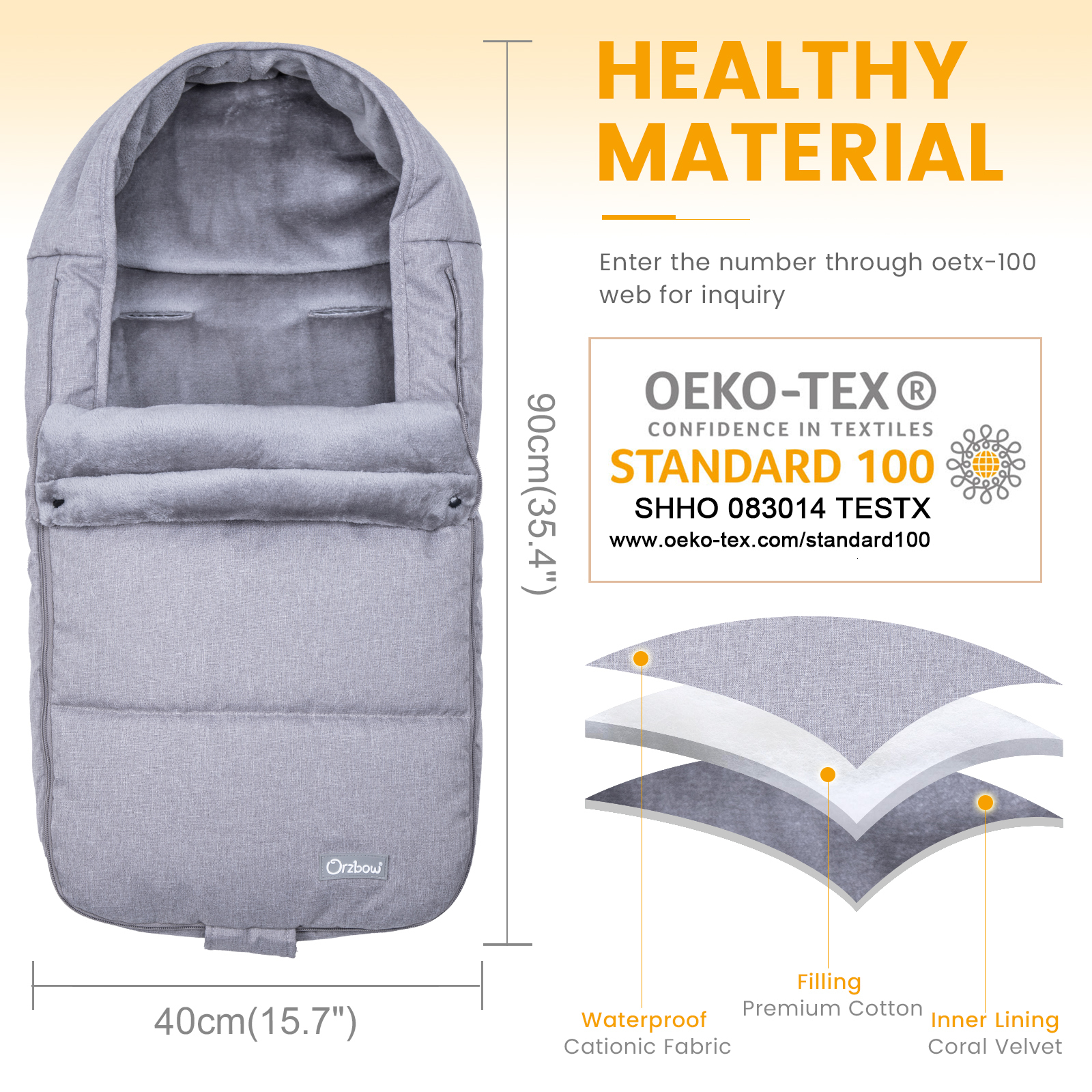 s Orzbow Winter Baby Neonatal Envelope Baby Cart Children's Feet Muff Children's Feet Cover Travel 230407
