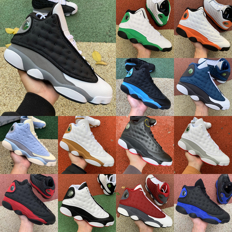 13 Wolf Grey Basketball Shoes 13s Black Flint Wheat French Blue Del Sol Obsidian Black Cat Hyper Royal Bred Starfish Cap and Gown trainers sports sneakers