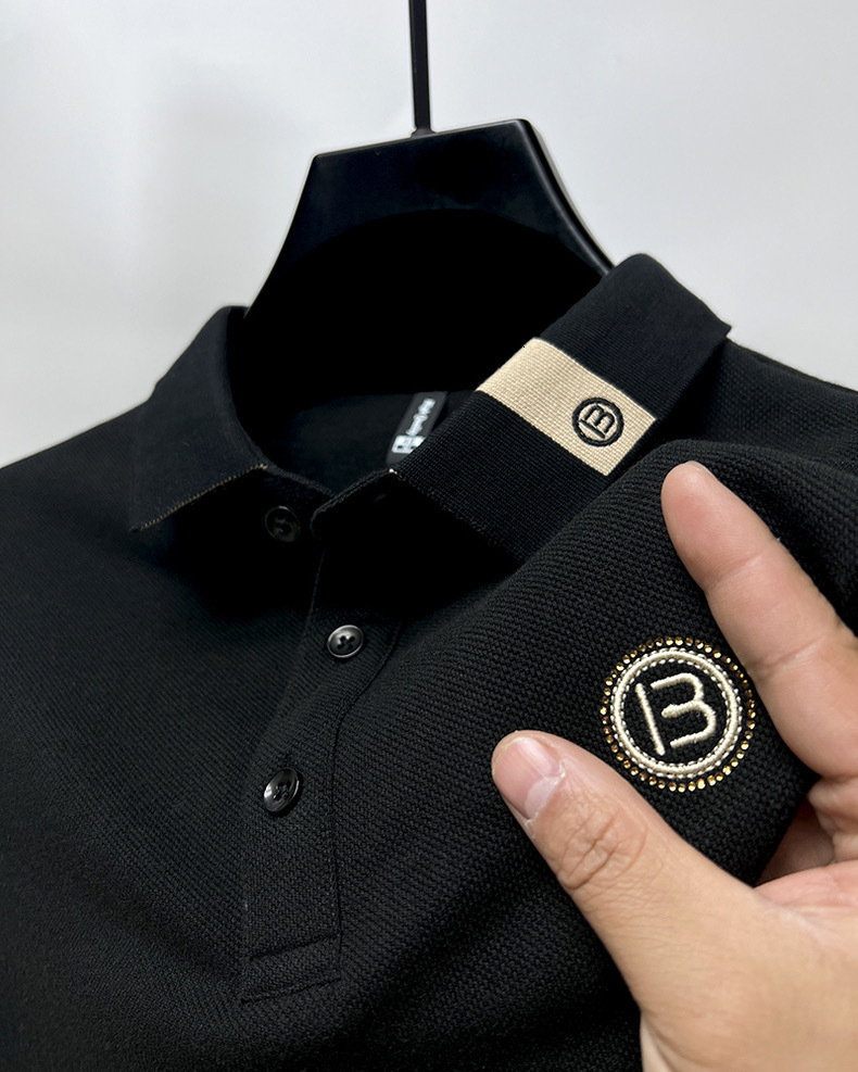 Mens TShirts 100% cotton POLO shirt mens shortsleeved lapel T summer fashion letter embroidery Paul casual wear top 230408
