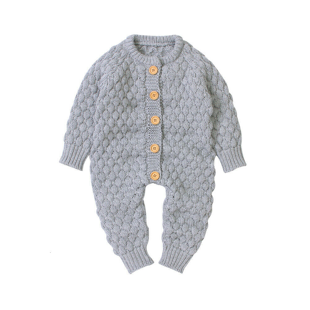 Rompers Autumn Winter Infant Baby Girl Boy Warm Clothes Knitted Sweater Romper Overall Outfit Clothing 230418