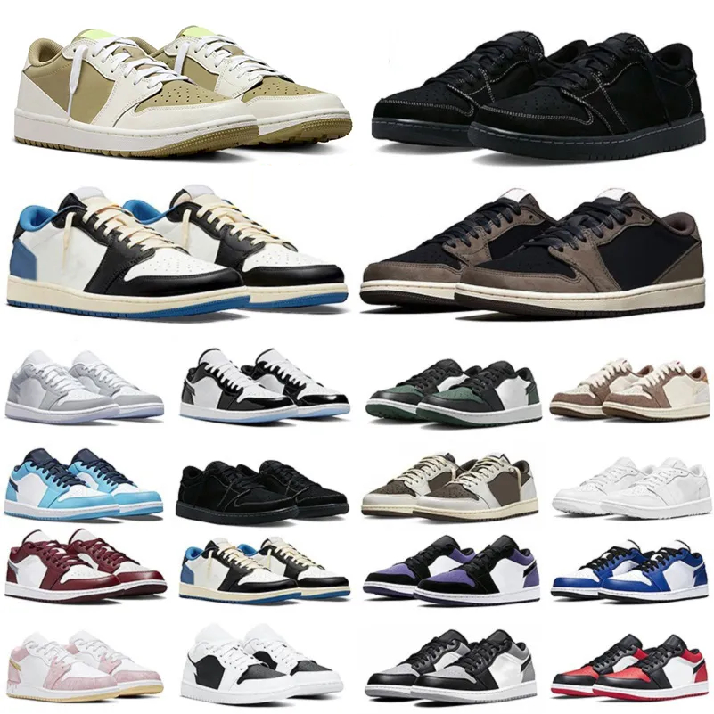 top quality Mens low Running Shoes University Red Black Cyber Jumpman lows Travis UNC Blue Cactus Jack Bred Toe Woman Sports Sneakers Classic Basketball shoe