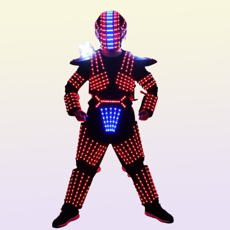 RGB Color LED Growing Robot Suit Costume Men LED Luminous Clothing Dance Wear For Night Clubs Party KTV Supplies4395873