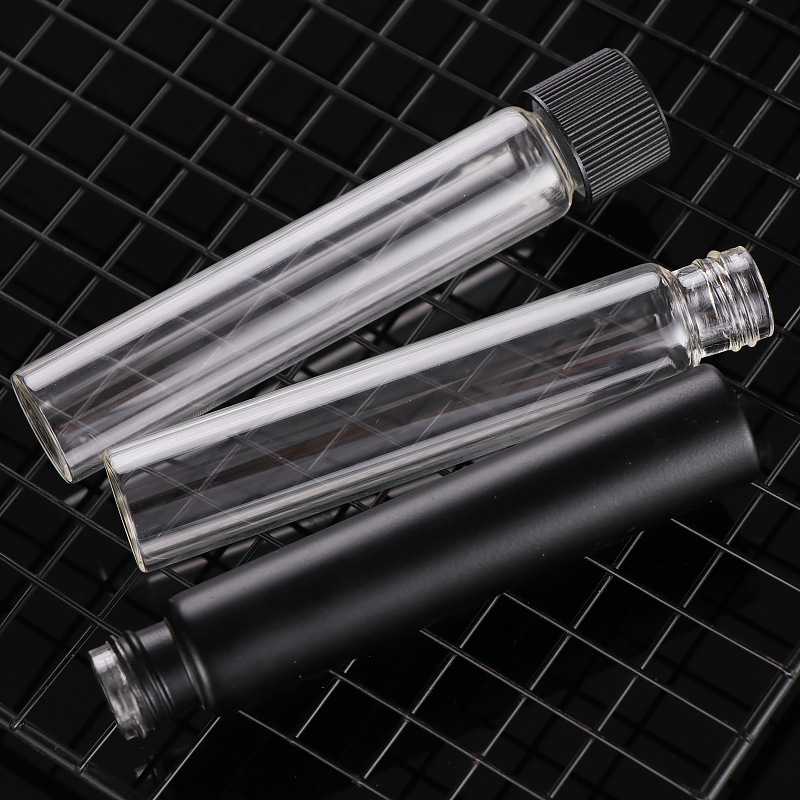 pre roll tube 120MM 115mm GLASS TUBE WITH CHILD RESISTANT BLACK CAP GLASS TUBES
