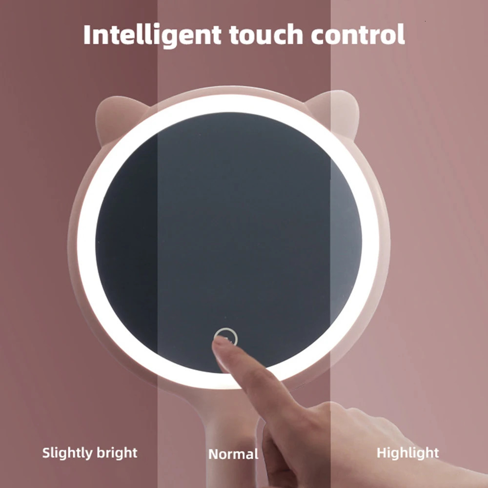 Compact Mirrors Intelligent Beauty Makeup Mirror Smart Led Makeup Mirrors With Cosmetics Storage Box with Phone Holder For Girls Travel Home 231109