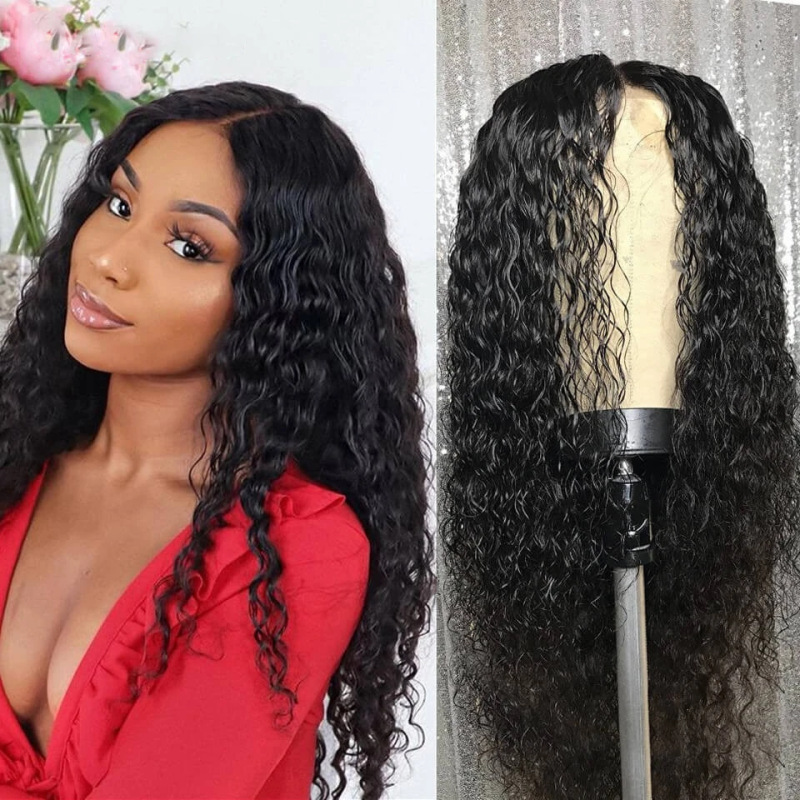 Sythetic Hair Wigs Corn Perm Long Curly Hair Small Curly African Wig Black 1B Color High Temparature Fiber