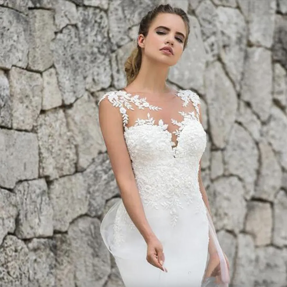 2023 Wedding Dresses White Mermaid With Lace Plus Size Bridal Gowns vestidos de Boho Dress Beach Gothic Grows