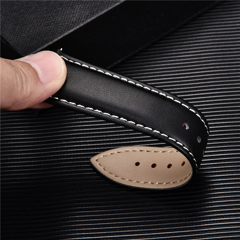 Watch Bands Smooth Genuine Calfskin Leather Watchband 18mm 20mm 22mm 24mm Straps with Solid Automatic Butterfly Buckle Business Watch Band 231109